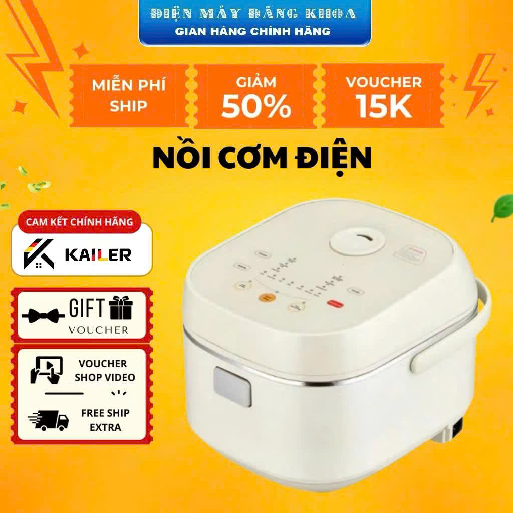 Nồi Cơm Điện Tử Lòng Nồi INOX Vân Lục Giác Kailer KL-RC2028 1.8L