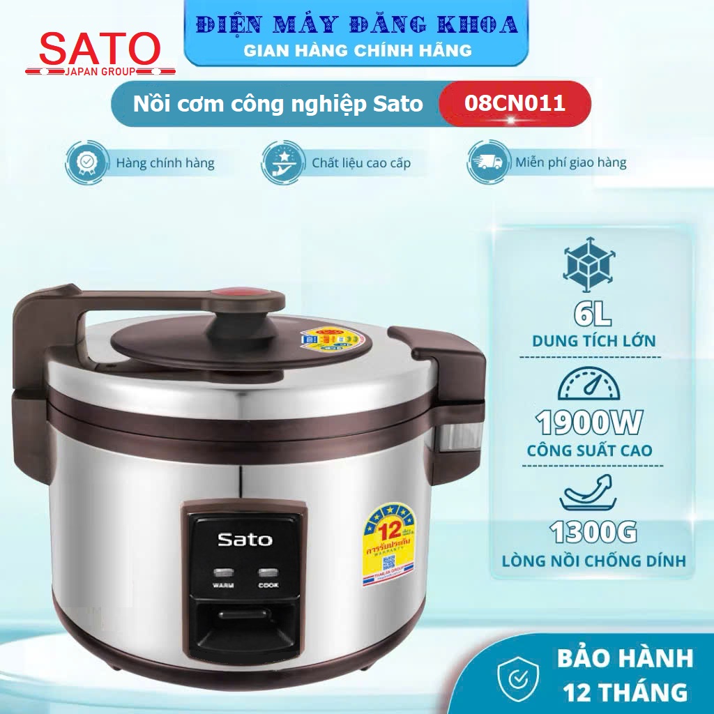 Nồi cơm điện công nghiệp Sato 08CN011 6L ( 3,5kg gạo )