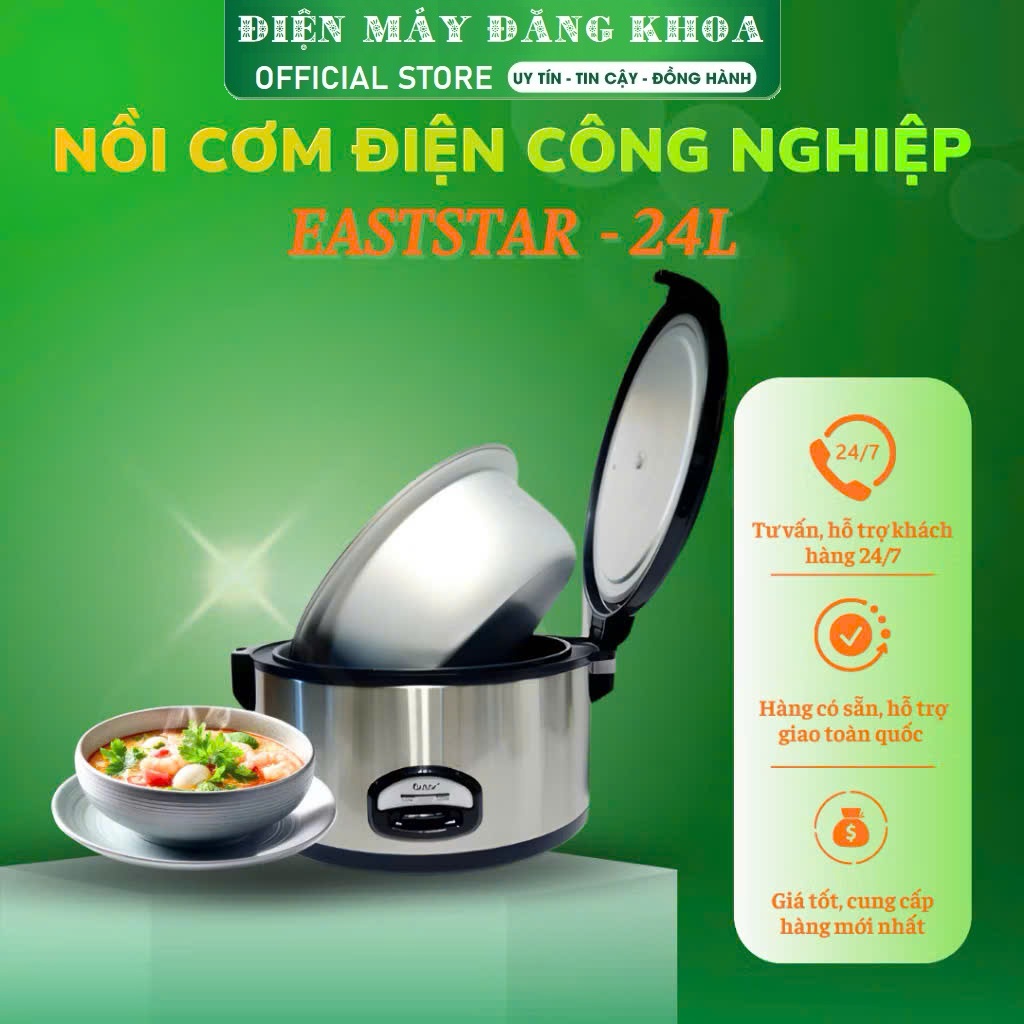 NỒI CƠM CÔNG NGHIỆP EASTSTAR 24 LÍT NẮP LIỀN ( 6kg gạo )