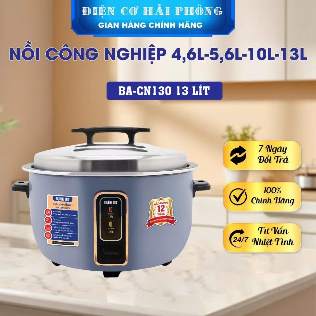 Nồi cơm điện công nghiệp TRƯỜNG THỌ BA-CN130 (13 Lít, Nấu 8,5kg gạo )