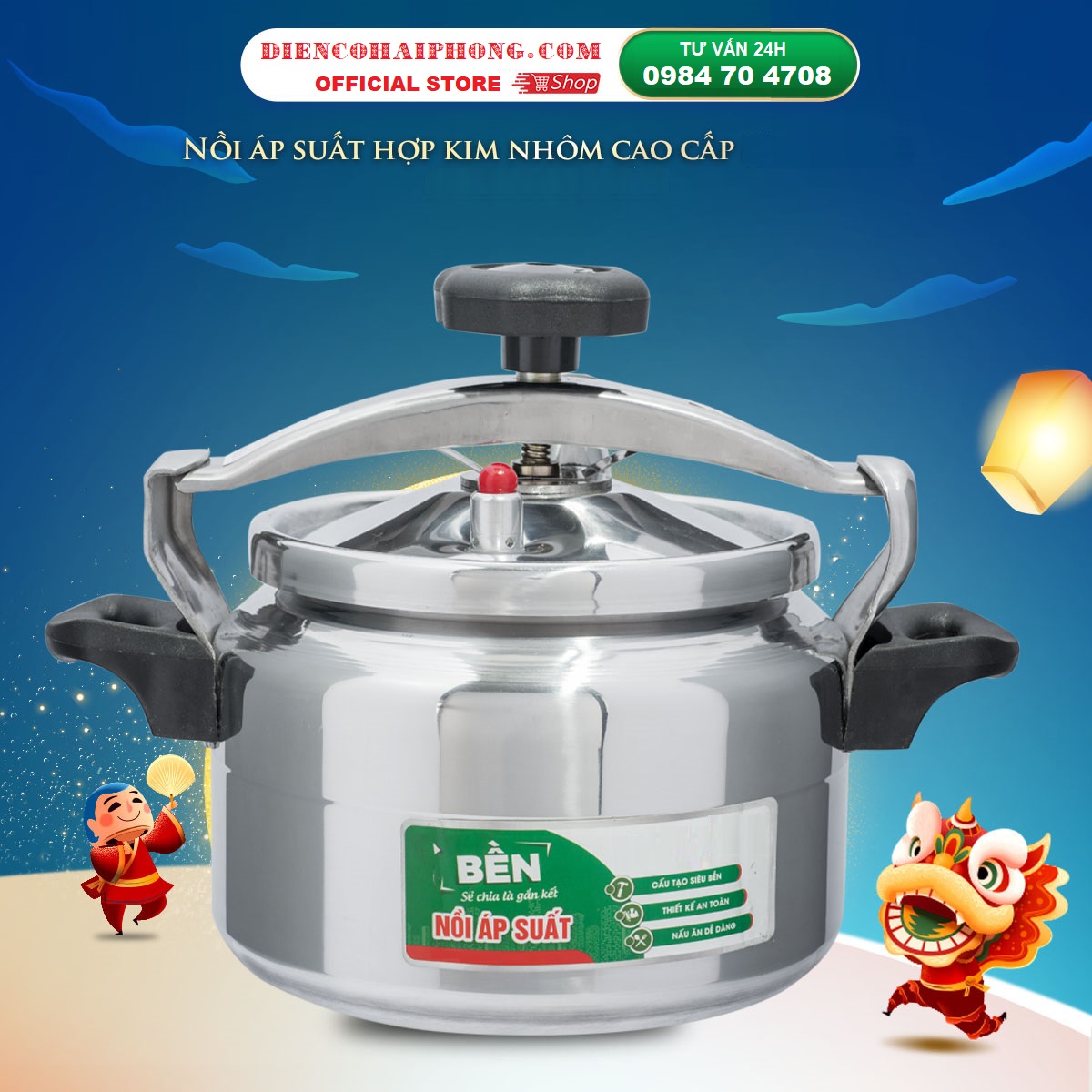 Nồi áp suất 5L Đạt Tường đáy từ