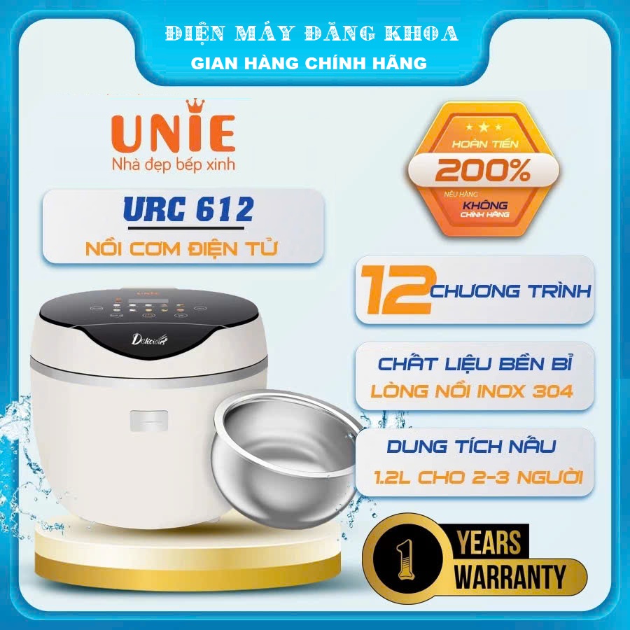 Nồi cơm điện tử giảm đường UNIE URC612 (1.2L)