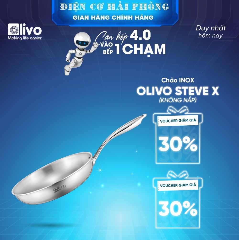 Chảo inox OLIVO STEVE X 24cm
