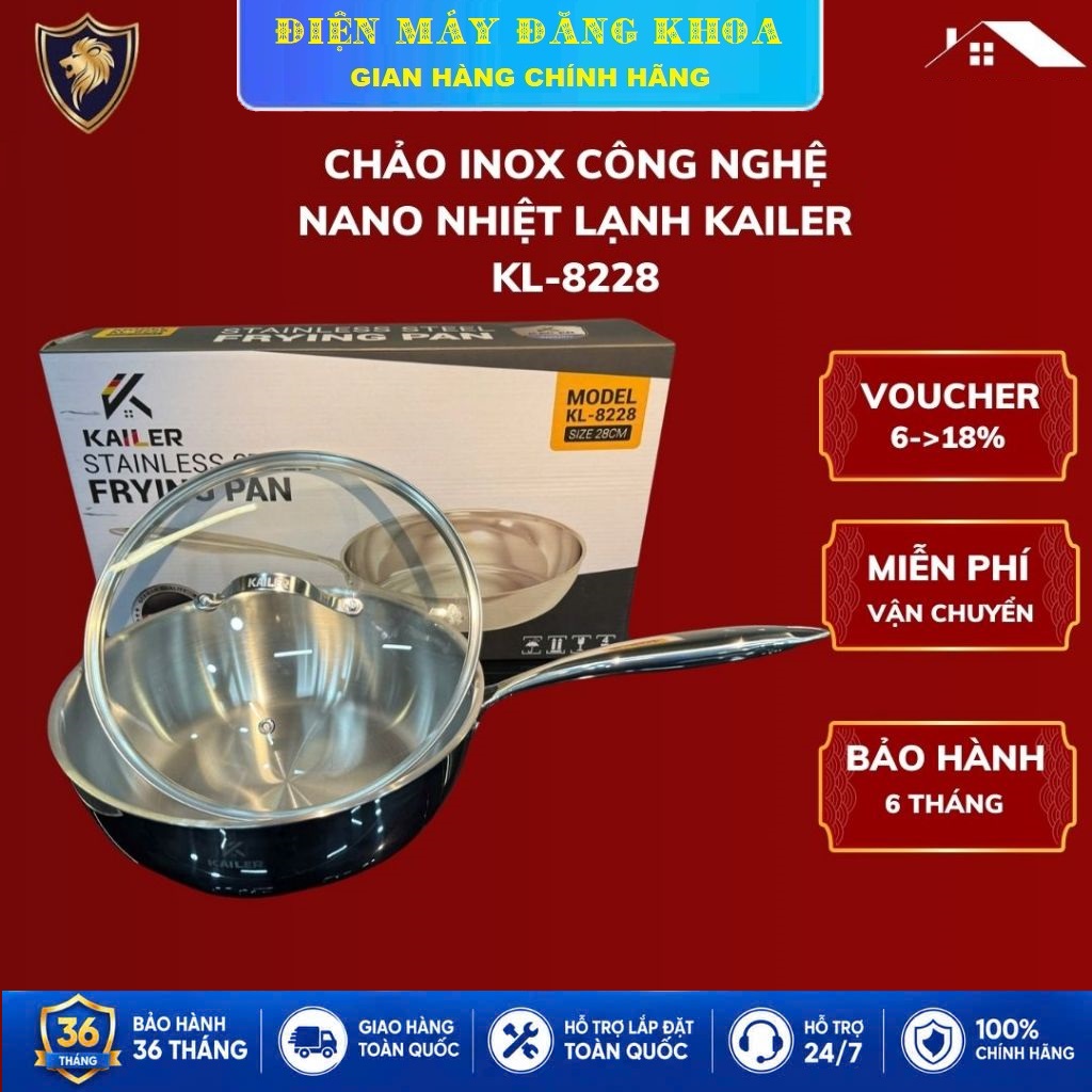 Chảo inox liền khối Kailer KL-8228 28cm