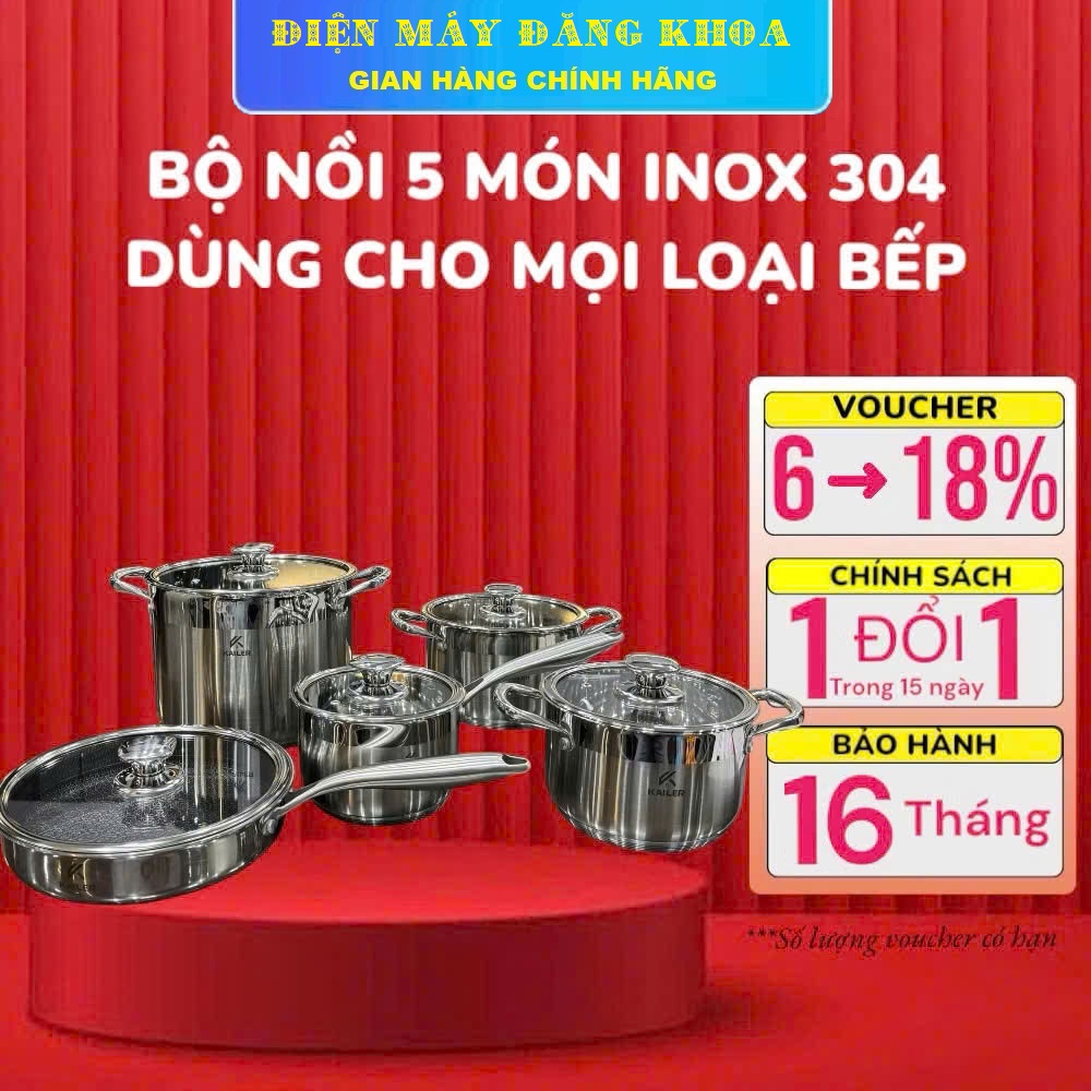 Bộ nồi inox Kailer KL-6667 5 món
