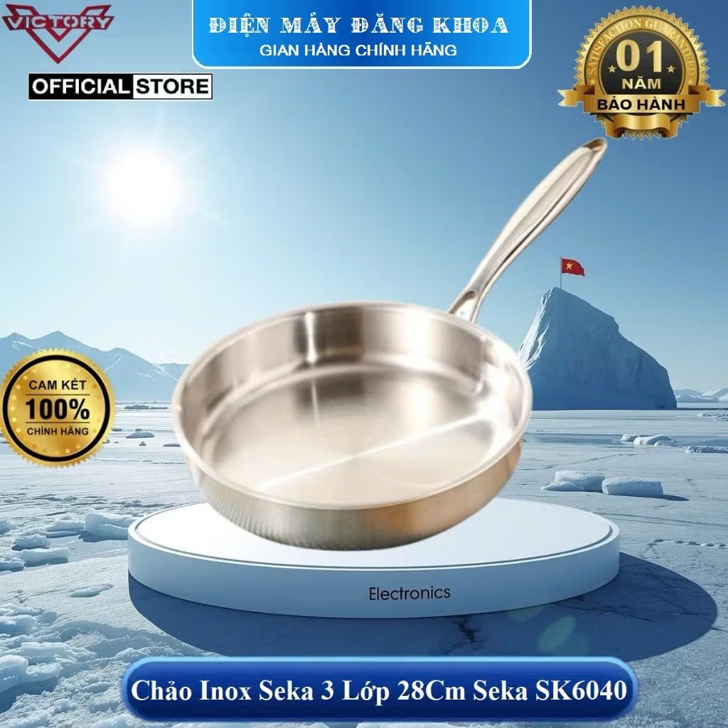 Chảo Inox SEKA TRIMAX 3 Lớp 28Cm Seka SK6040