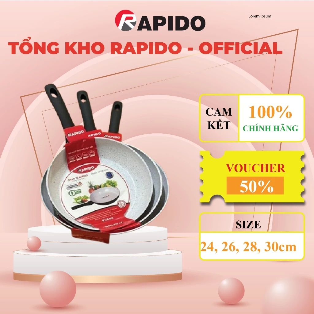 Chảo từ men Đức Rapido size 28cm