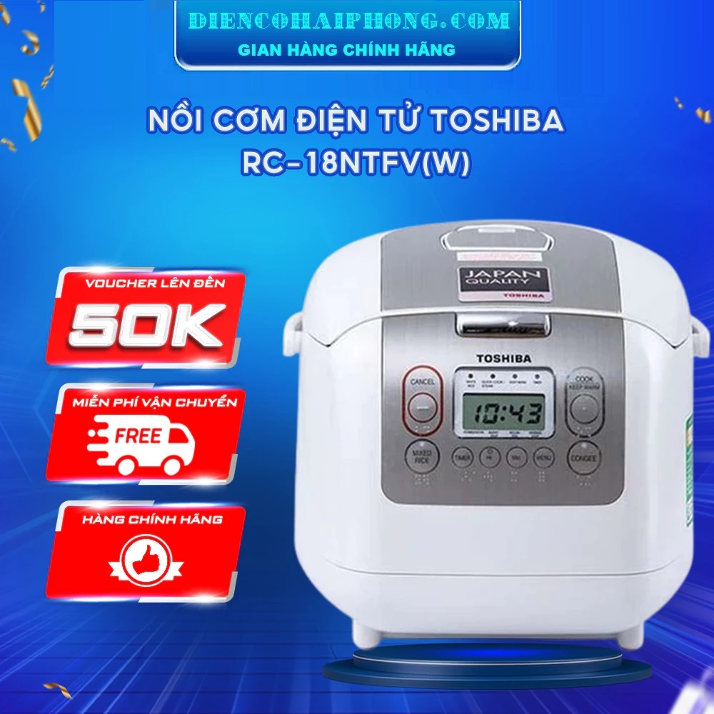 Nồi cơm điện tử Toshiba RC-18NTFVN(W) 1.8 lít