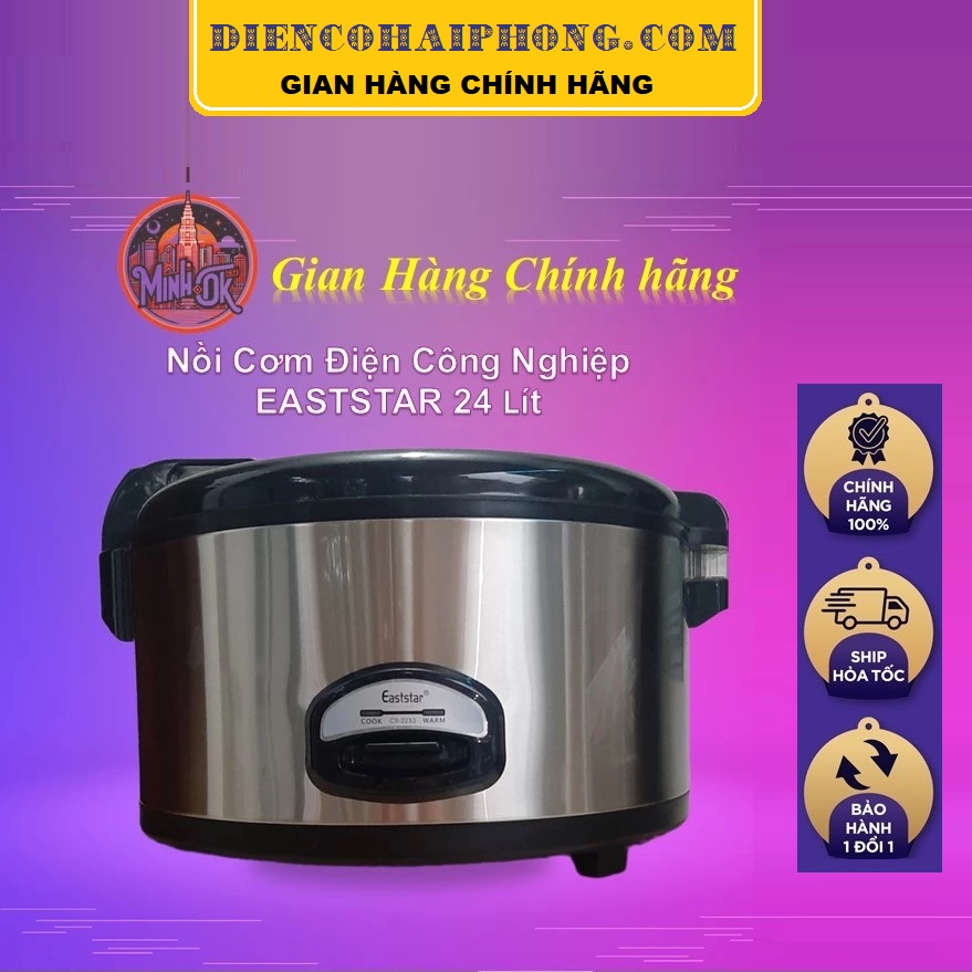 NỒI CƠM CÔNG NGHIỆP EASTSTAR 24 LÍT NẮP LIỀN ( 6kg gạo )