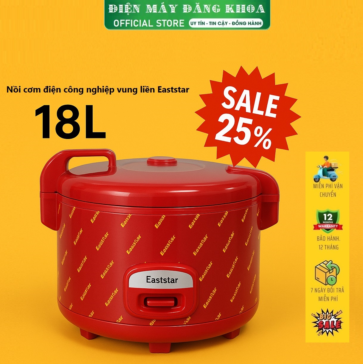 Nồi cơm điện công nghiệp Vung liền Eaststar 14L  (3-3.5 kg gạo )
