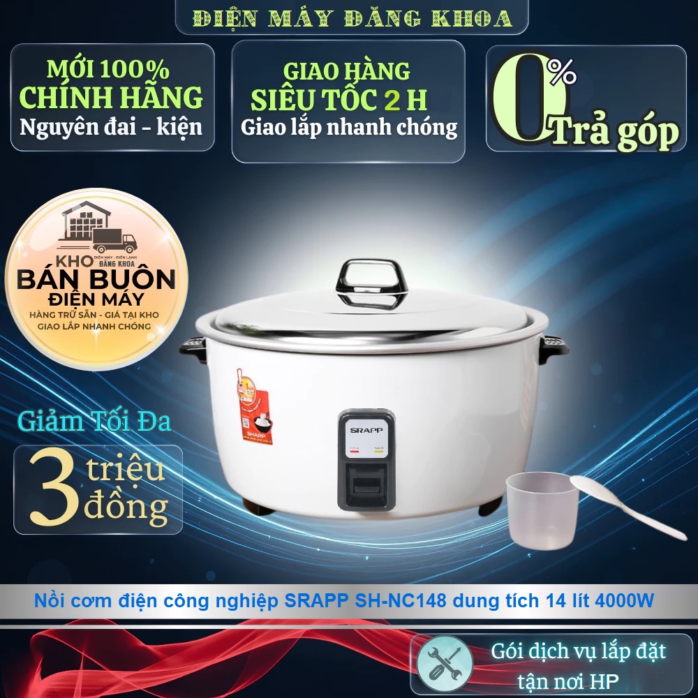 Nồi cơm điện công nghiệp SRAPP SH-NC148 14 Lít ( Nấu 10kg gạo )