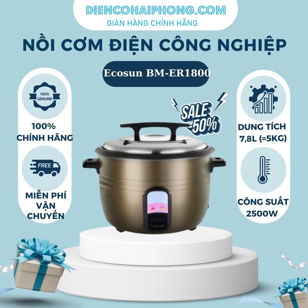 Nồi cơm điện công nghiệp Ecosun 7.8L ( nấu được 6kg gạo)