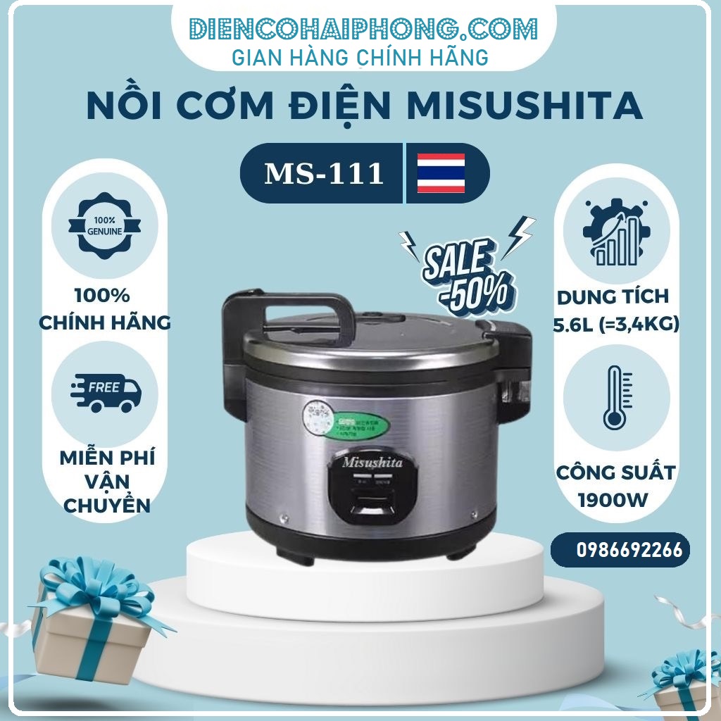 NỒI CƠM CÔNG NGHIỆP MISUSHITA 5.6LÍT ( 5KG GẠO ) hết hàng