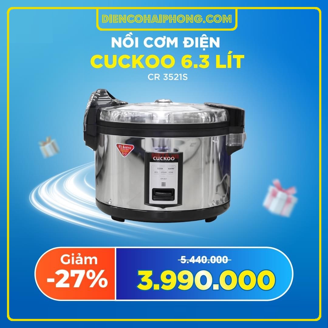 Nồi cơm điện Cuckoo CR - 3521S Inox 6.3L