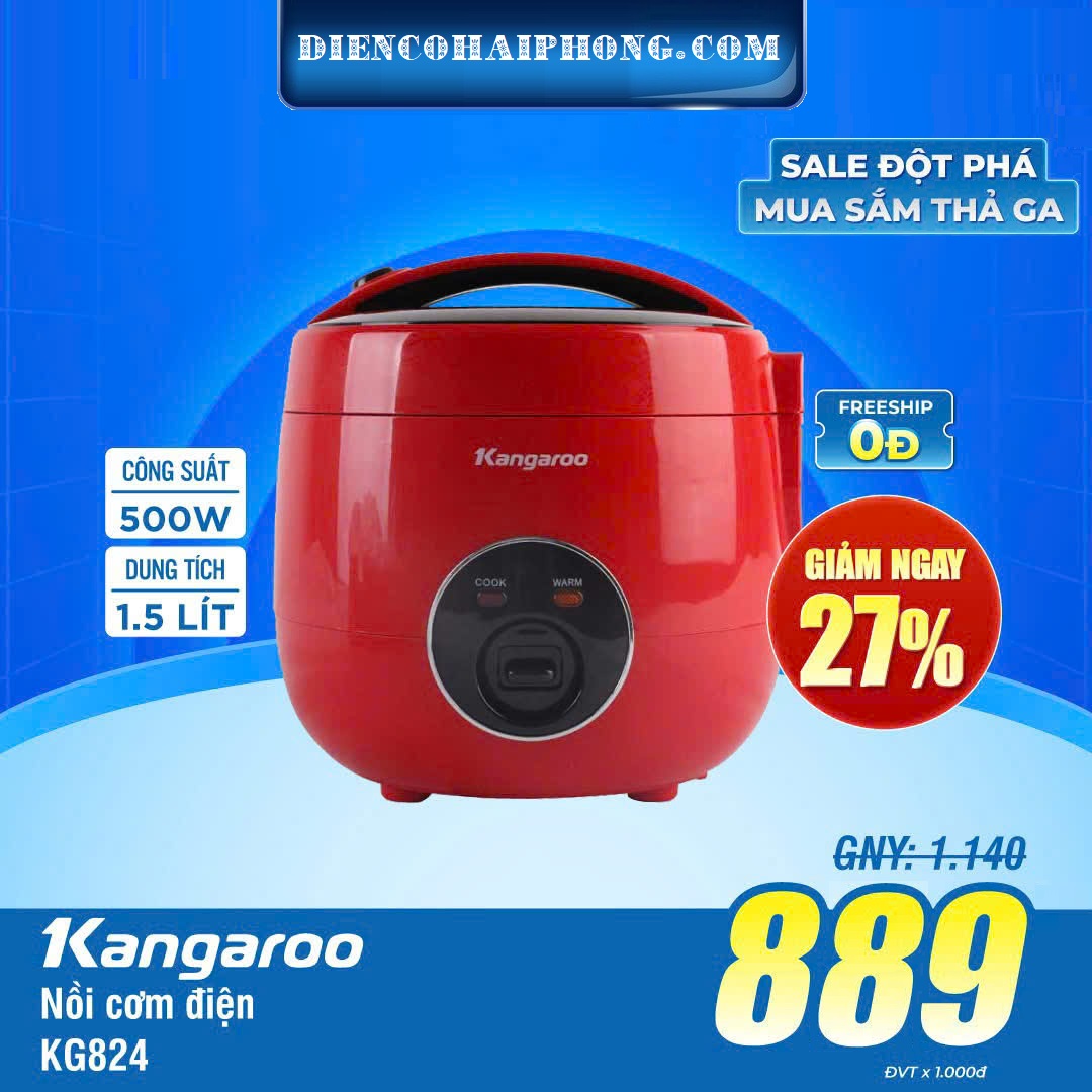 Nồi cơm điện Kangaroo KG824 dung tích 1.5L