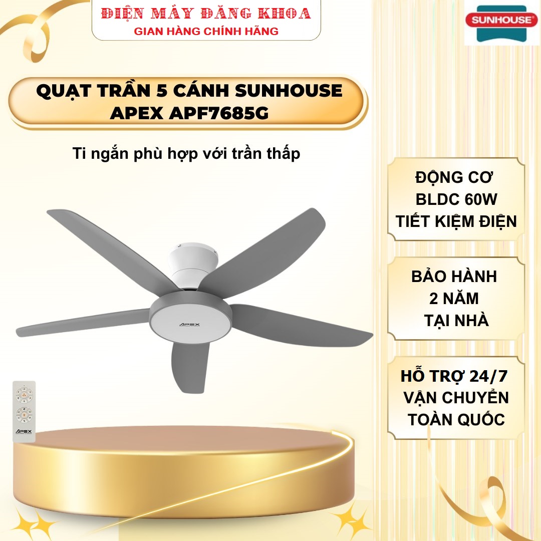 QUẠT TRẦN SUNHOUSE APEX 5 CÁNH APF7685G