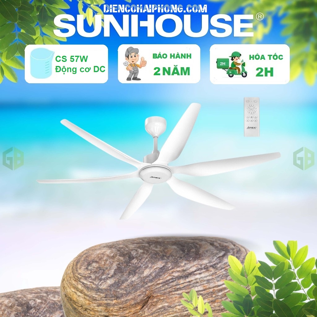 QUẠT TRẦN SUNHOUSE APEX APF7692 6 CÁNH KHÔNG ĐÈN