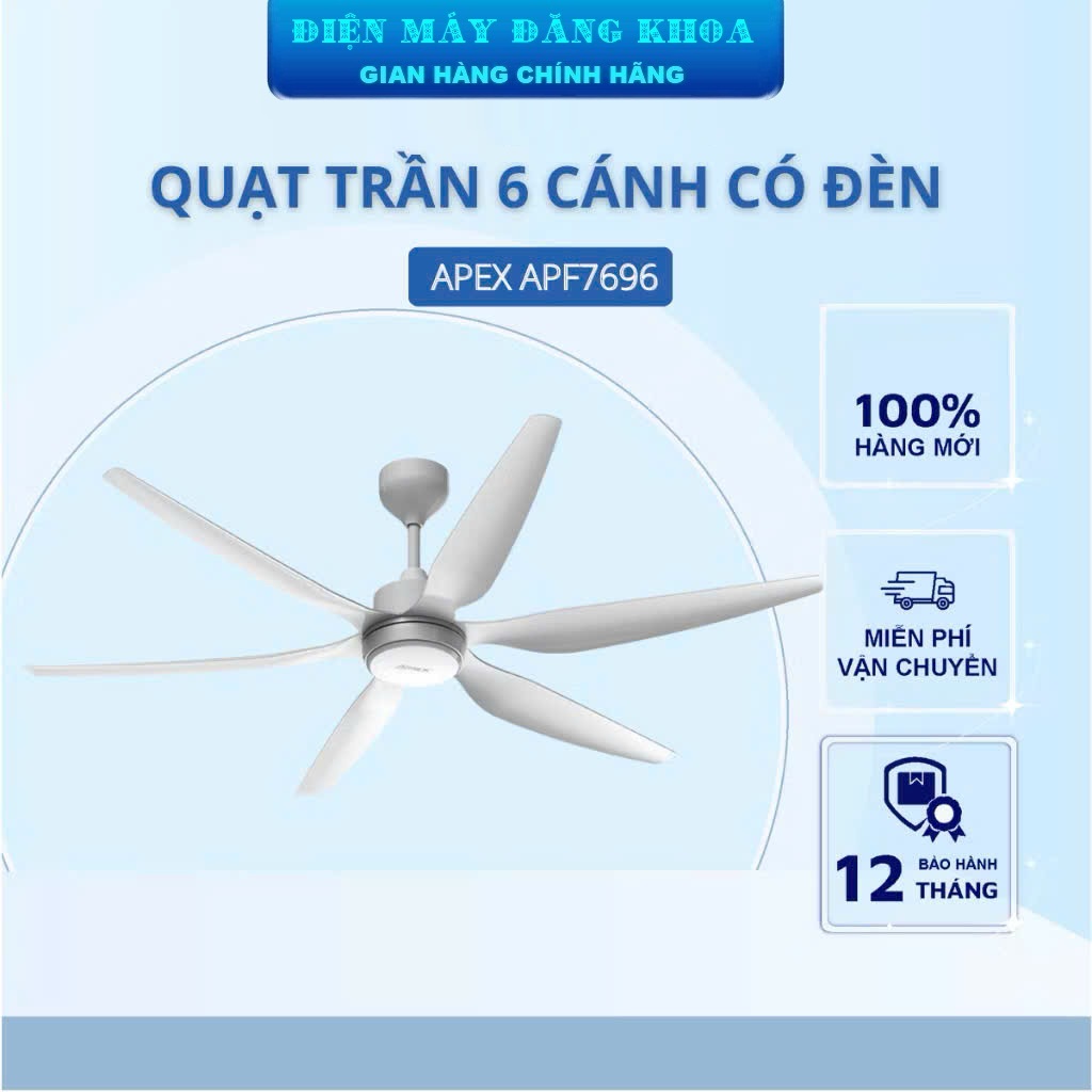 Quạt trần Sunhouse Apex 6 cánh APF7696 Có đèn