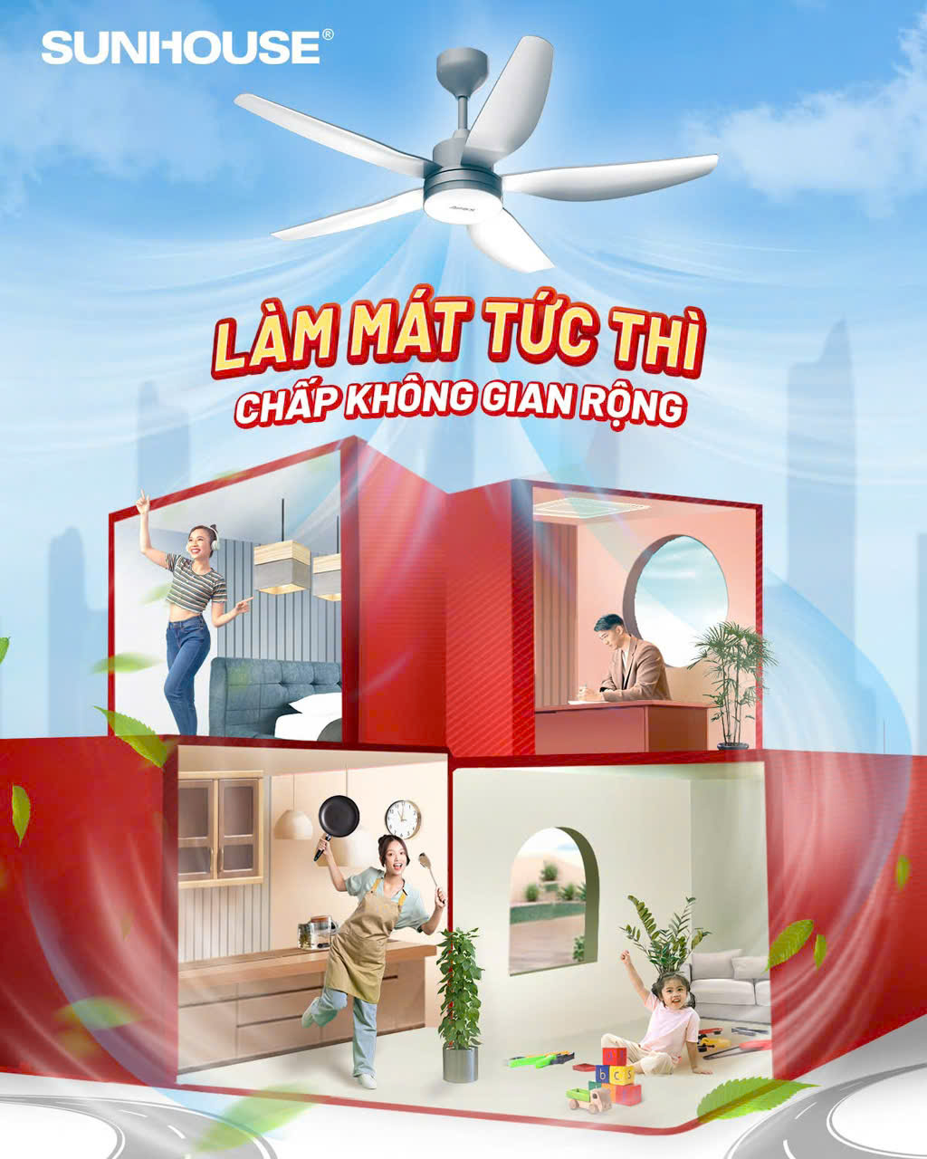 Quạt trần Sunhouse Apex 5 cánh APF7686