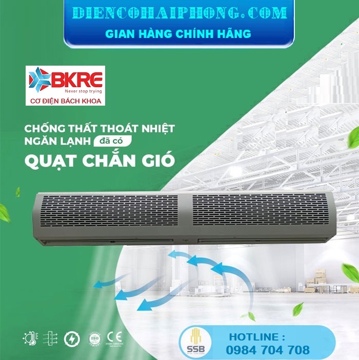 Quạt cắt gió BKRE mã FM-LA15-X2Y 1.5m
