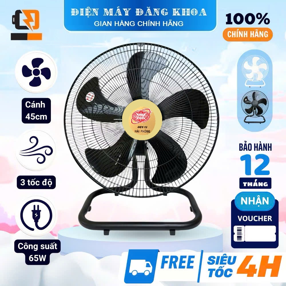 QUẠT SÀN SẢI CÁNH 450MM ĐIỆN CƠ HẢI PHÒNG