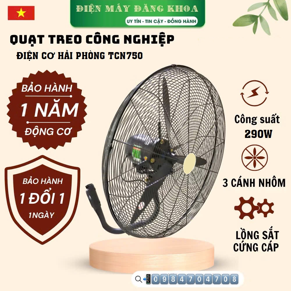 Quạt treo Công Nghiệp sải 750 Điện Cơ Hải Phòng 290W