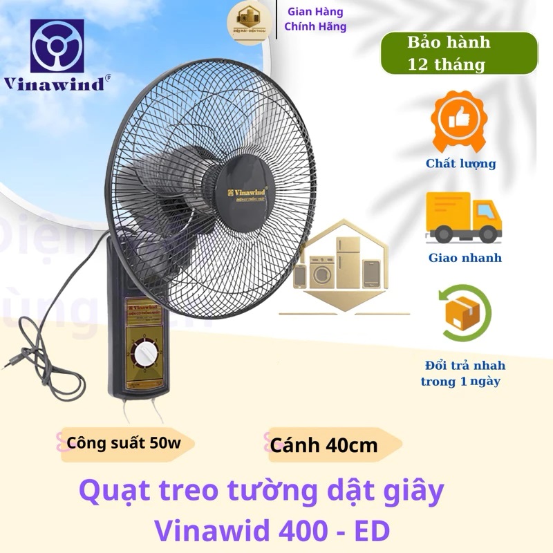 Quạt treo tường Vinawind QTT400-EĐ sải cánh 400mm