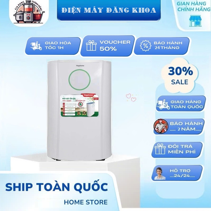 Máy hút ẩm lọc không khí 20L Nagakawa NAD8559