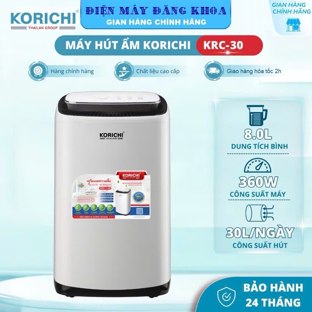 Máy hút ẩm lọc không khí Korichi krc-30 30 lít