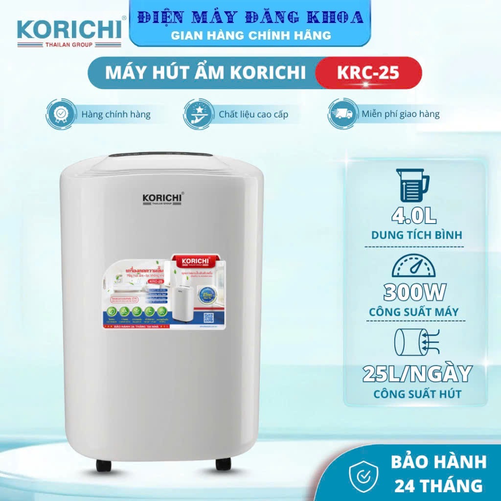 Máy hút ẩm lọc không khí 25l korichi krc-25