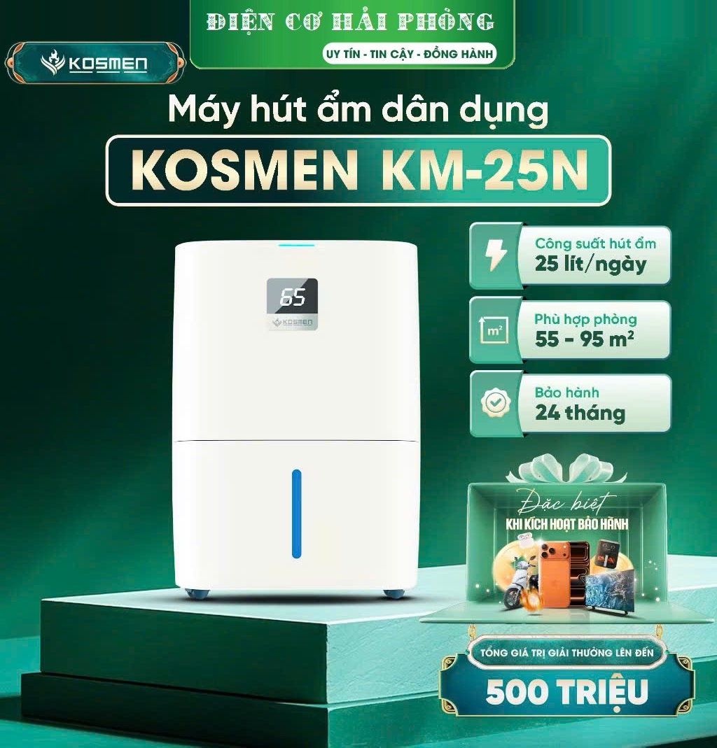 Máy hút ẩm điển tử 25L Kosmen KM-25N