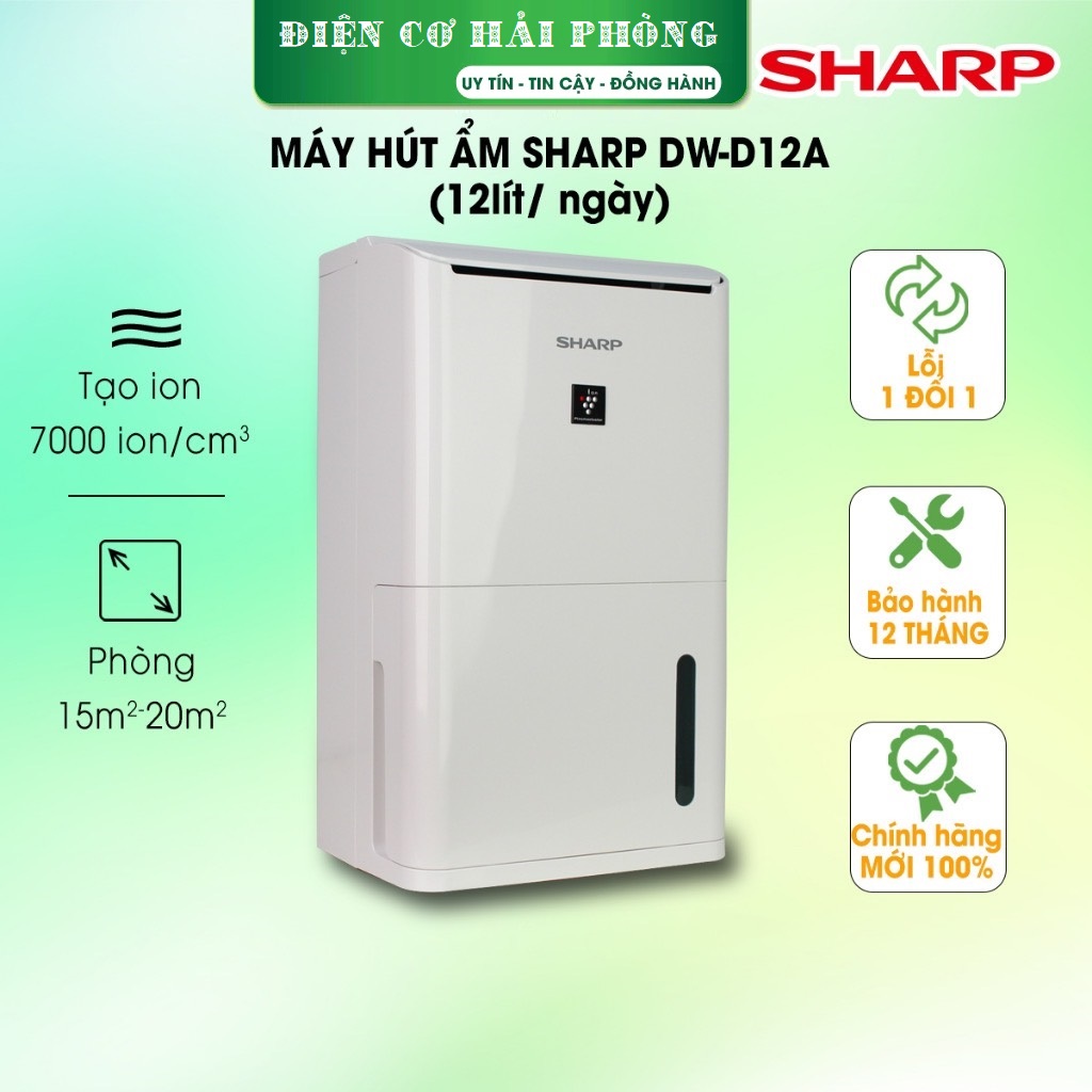 Máy hút ẩm Sharp DW-D12A-W 12L nước (sử dụng dưới 30m )