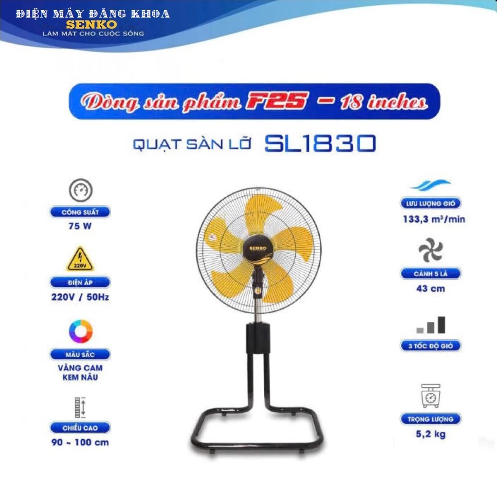 Quạt sàn lỡ Senko SL1830 - 75W