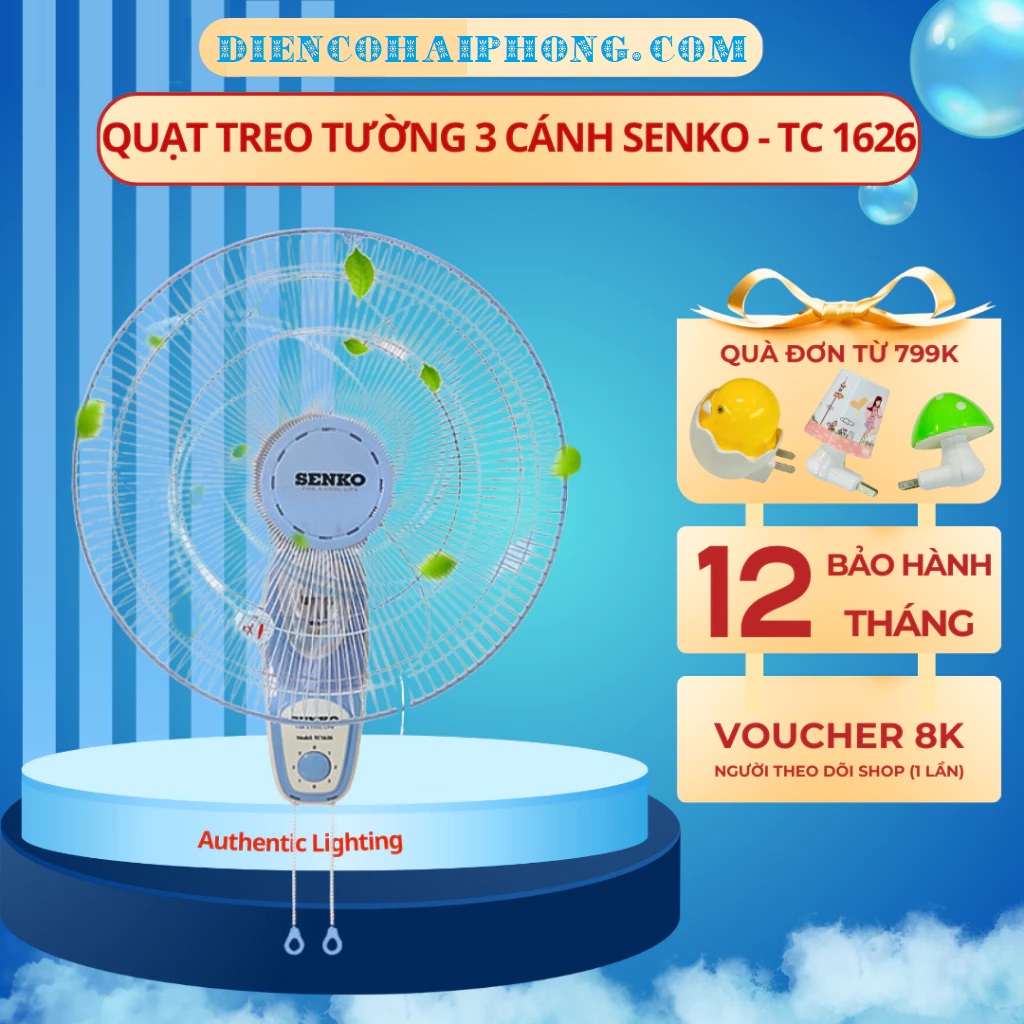 Quạt treo tường 2 dây Senko TC1688 Thay thế mã TC1626
