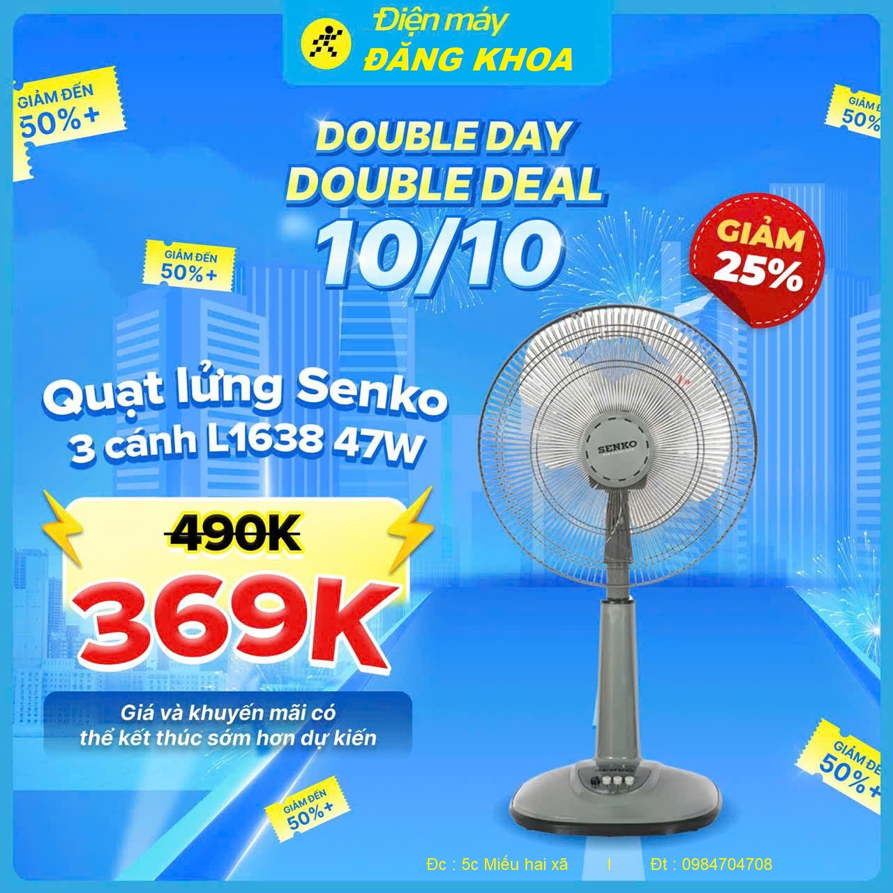 Quạt lỡ nhựa Senko L1338