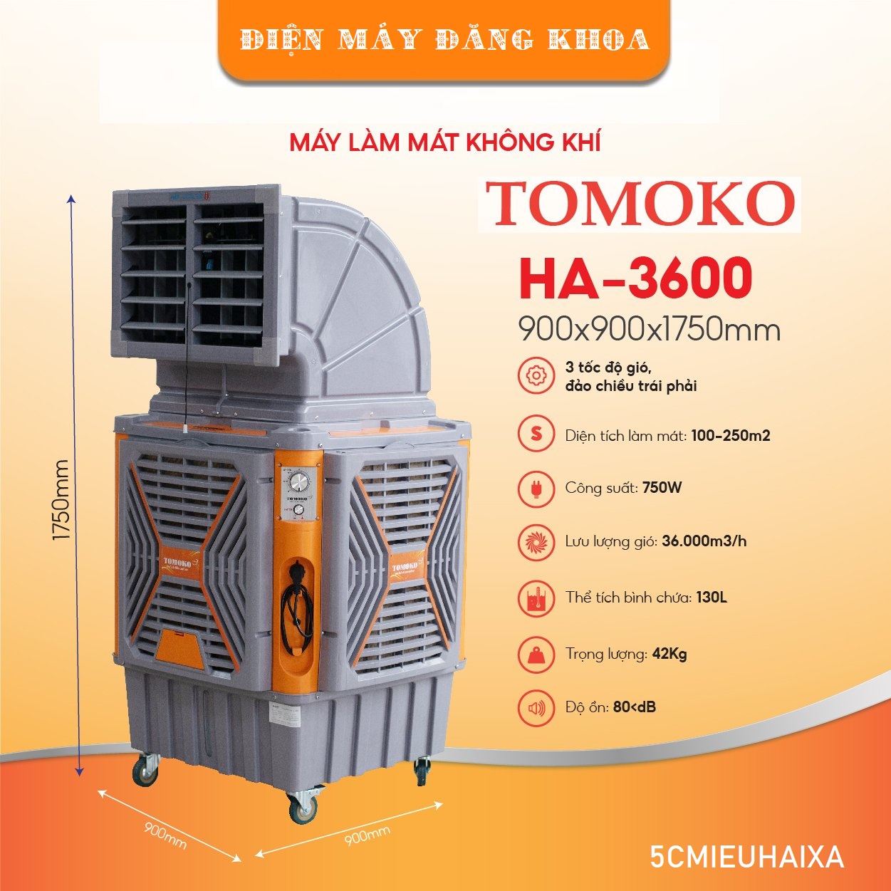 QUẠT ĐIỀU HÒA TOMOKO HA-3600