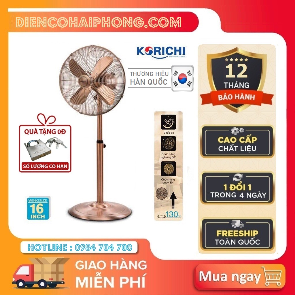 Quạt đứng tân cổ điển Korichi KRC-6316 ( TẶNG KHÓA )