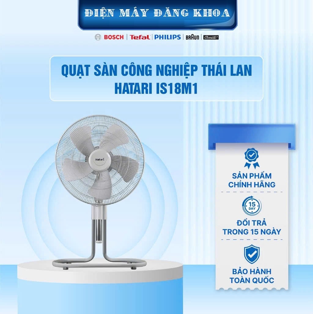 Quạt sàn rútcông nghiệp Thái Lan Hatari IS18M1 126W
