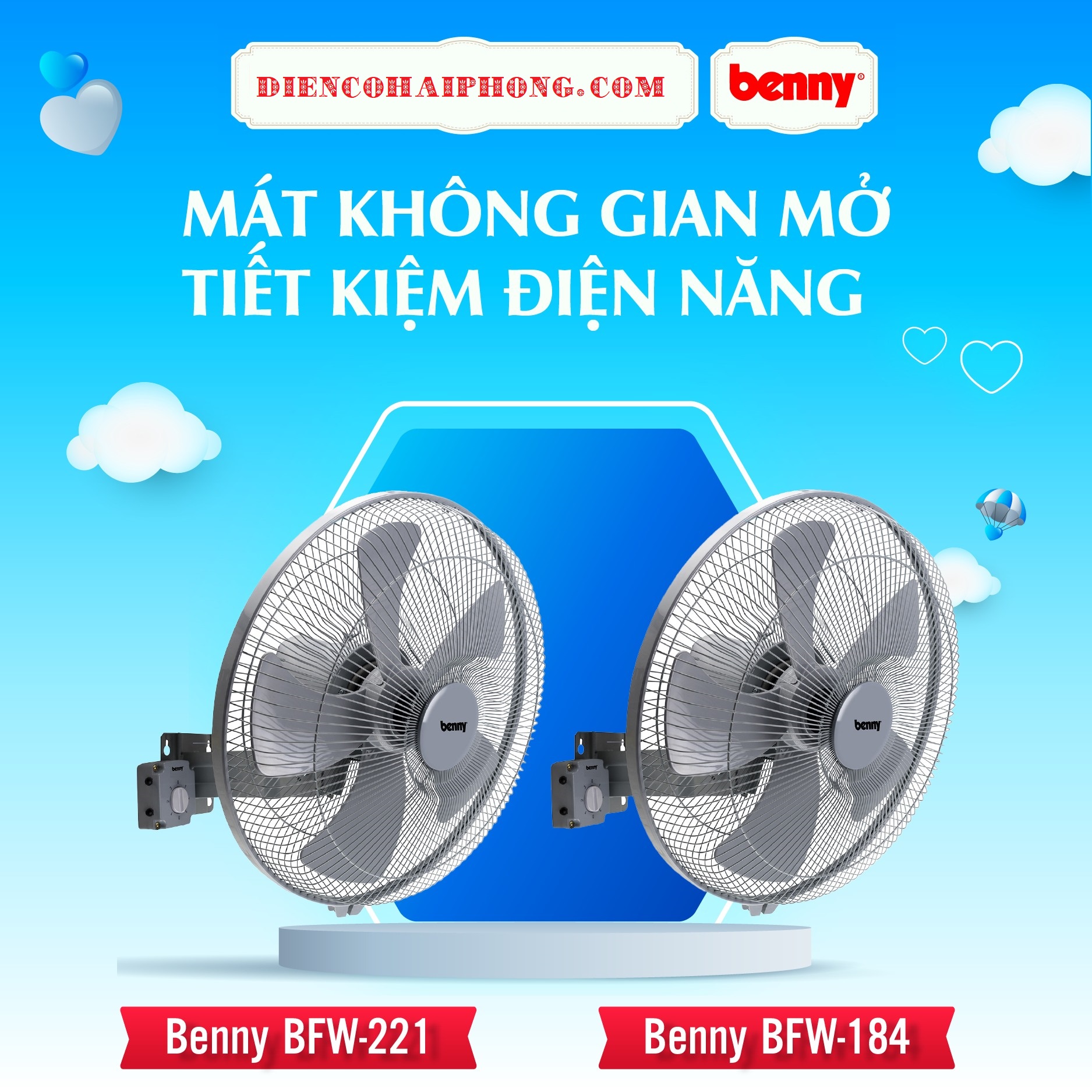 Quạt Treo Tường Công Nghiệp Benny BFW-184