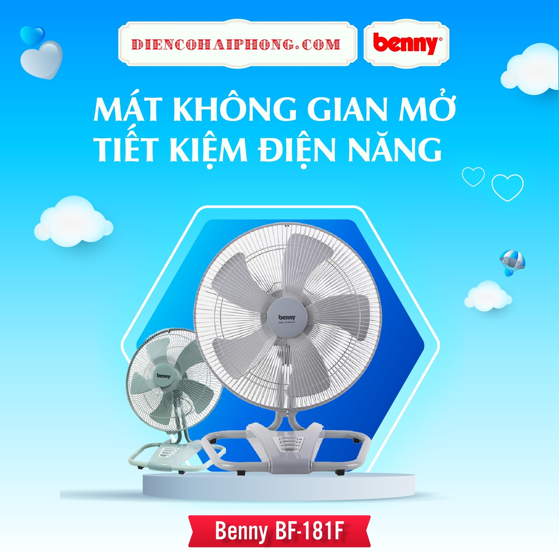 Quạt sàn công nghiệp Benny BF-181F 120W