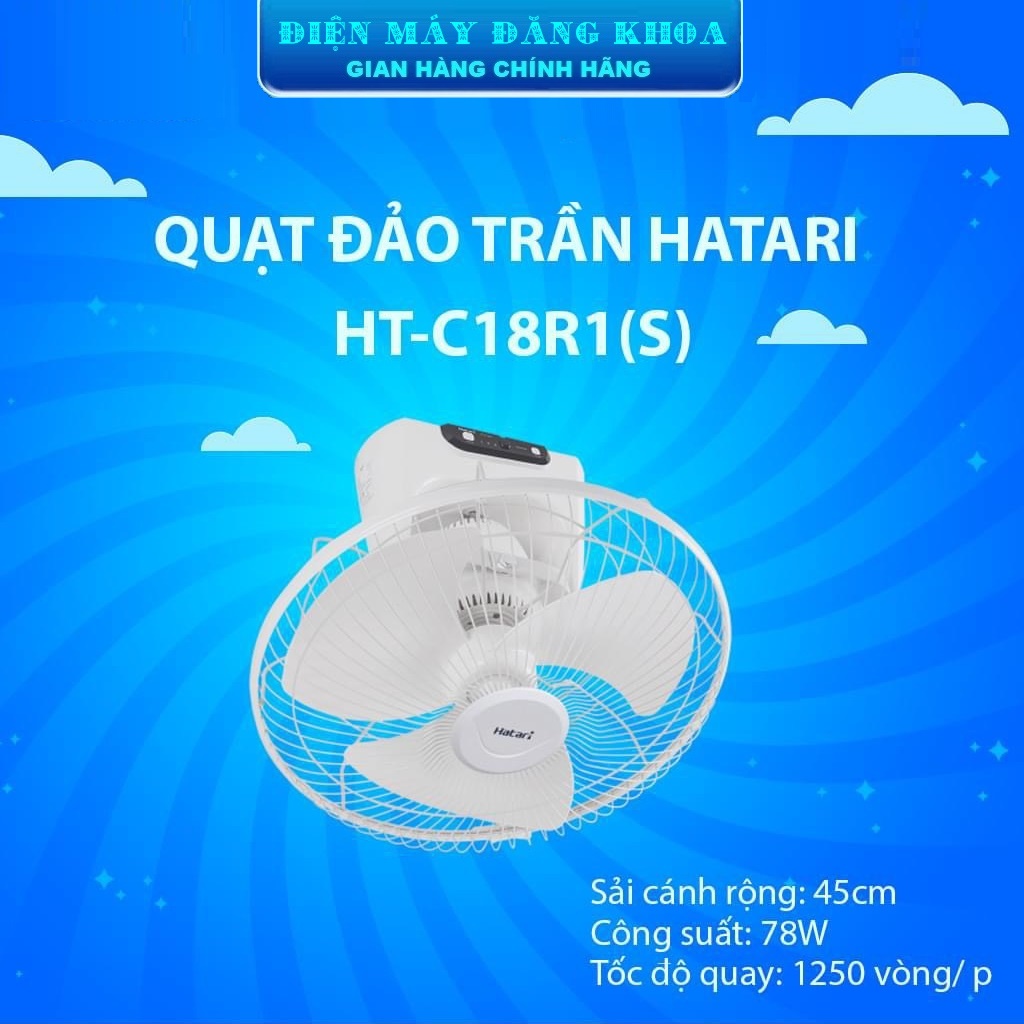 Quạt đảo trần Hatari HT-C18R1 (S) 18inch có khiển