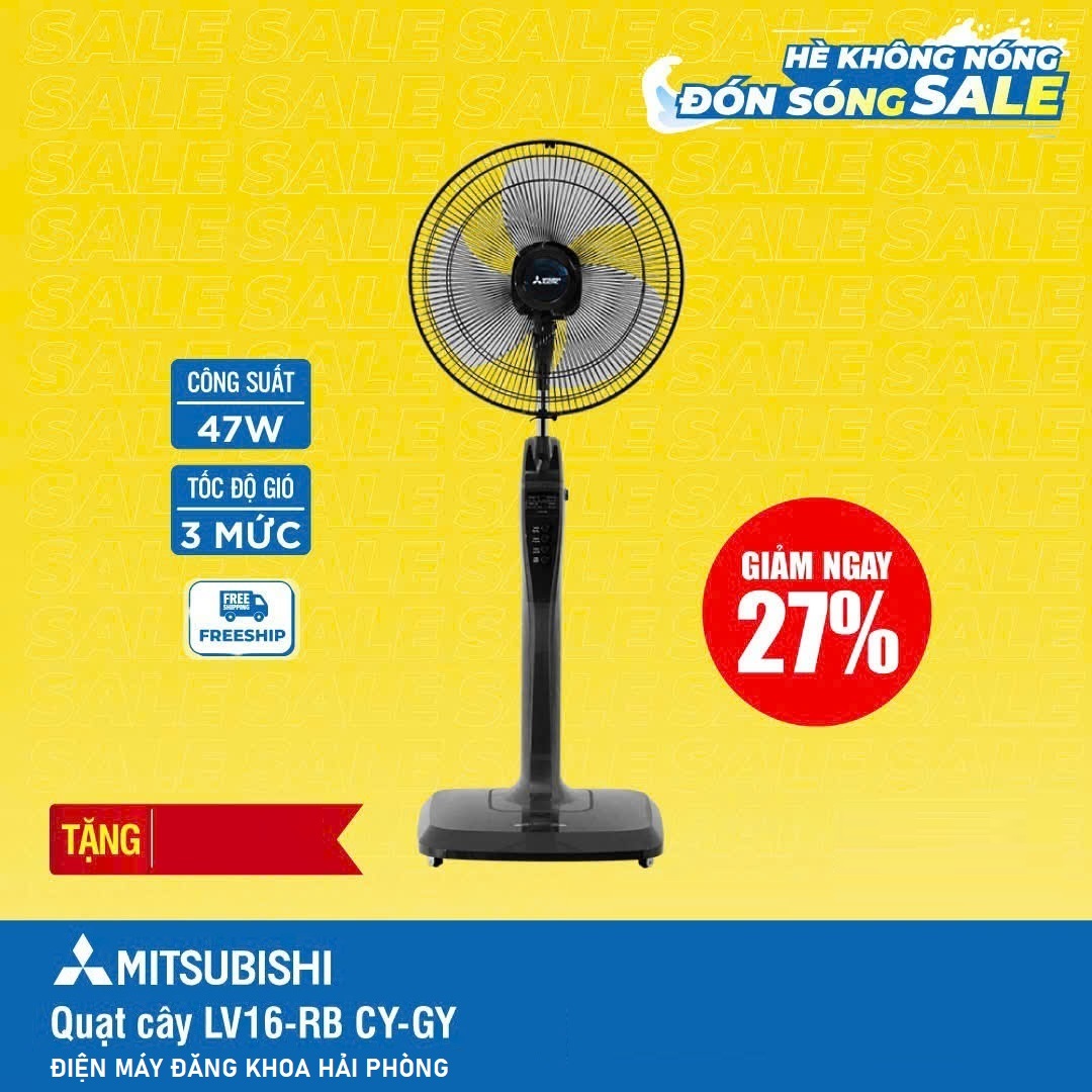 Quạt đứng Mitsubishi LV16-RB CY-GY (Xám đậm)