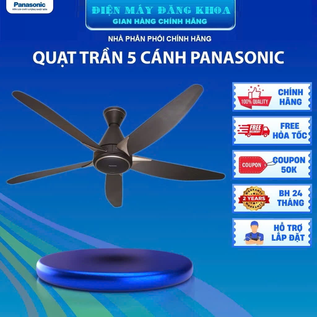 Quạt Trần Panasonic 5 cánh F-60GDS màu nâu ty 28.8mm