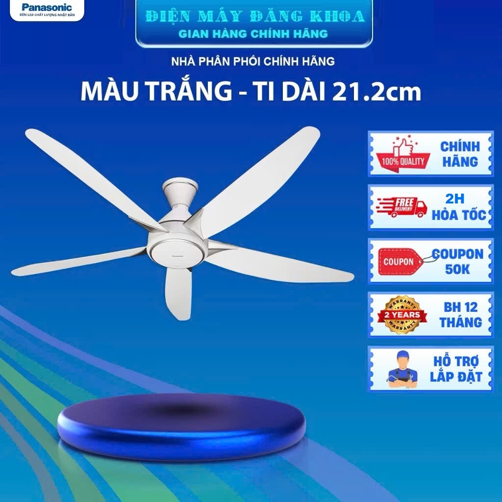 Quạt trần Panasonic 5 cánh F-60GDS-ti ngắn 21cm