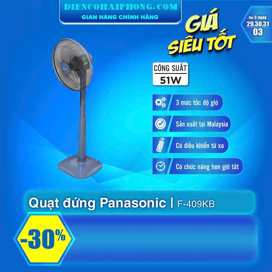 Quạt cây đứng Panasonic F-409KB