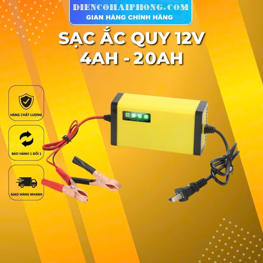 Bộ sạc ắc quy thông minh tự ngắt 12V 2ah - 20ah