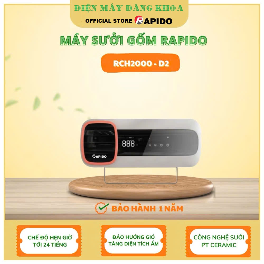 Quạt sưởi gốm Rapido RCH2000-D2