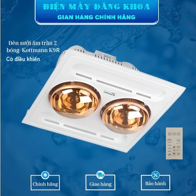Đèn sưởi nhà tắm Kottmann 2 bóng âm trần K9R
