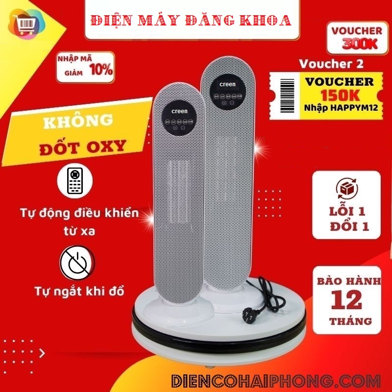 Máy sưởi gốm Ceramic Inverter Creen CR-H28DT điều khiển