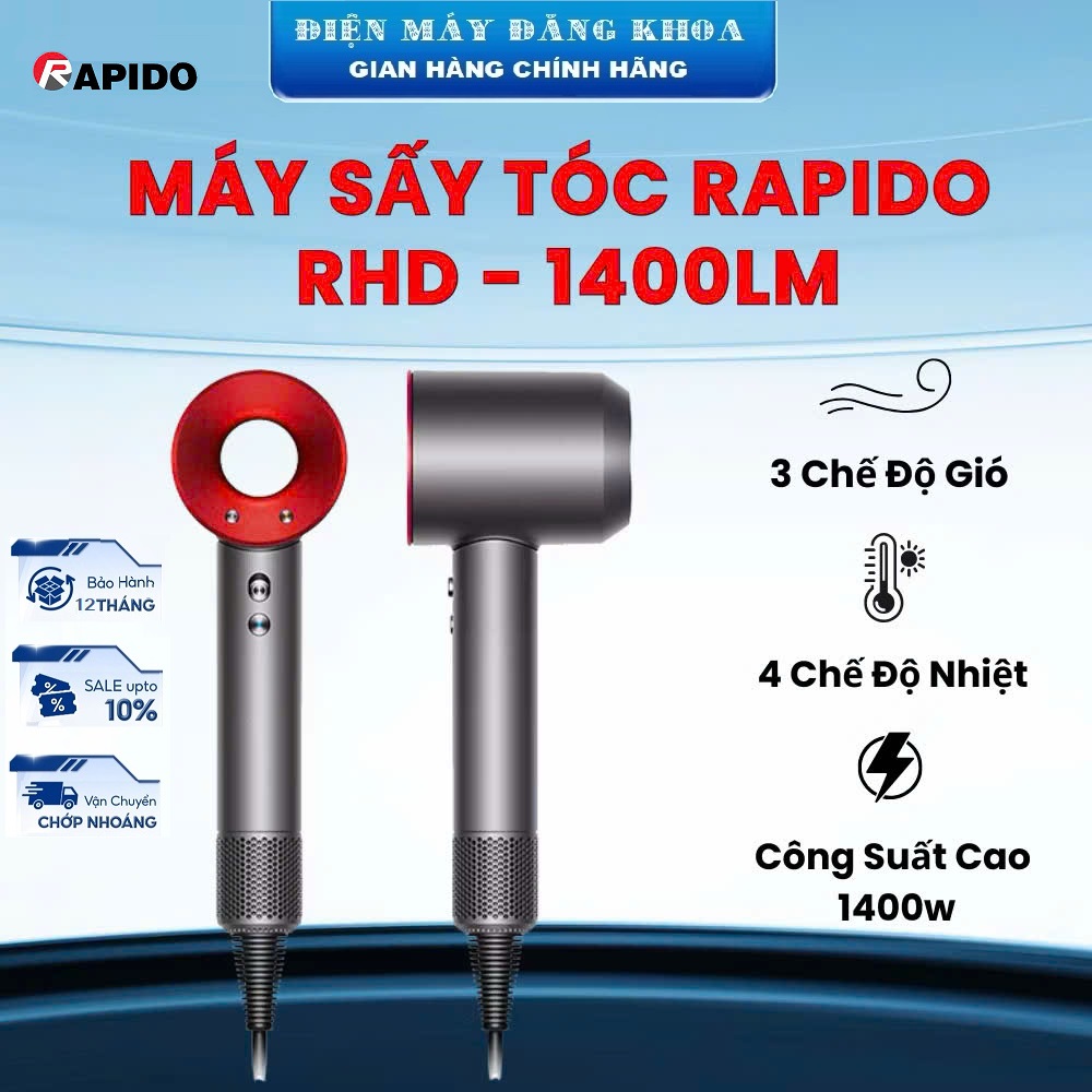 Máy sấy tóc ion âm Rapido 1400W RHD1400LM